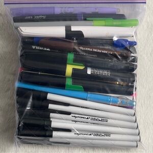 Quart Ziploc Filled with Pens